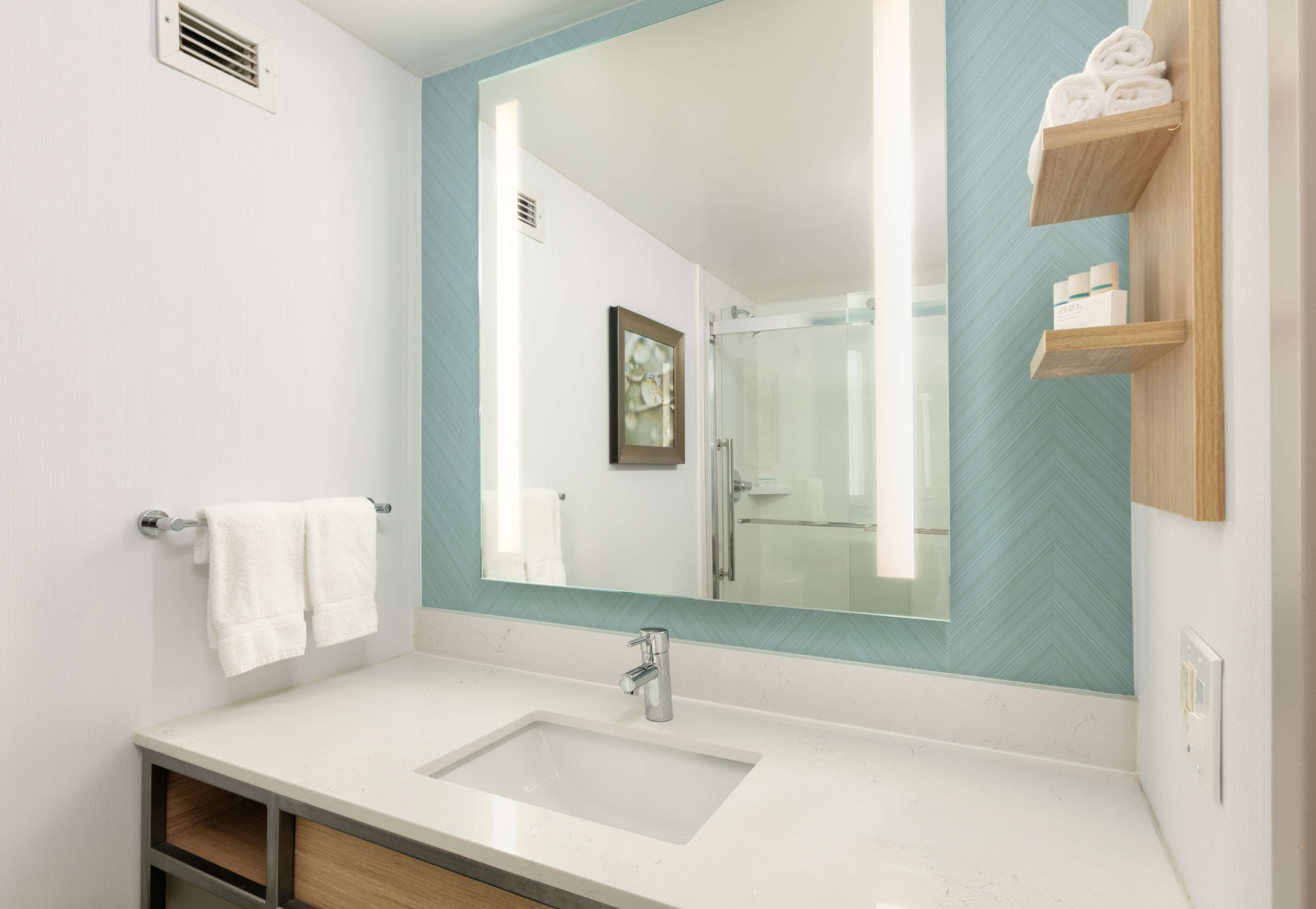 free toiletries, hair dryer, towels