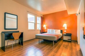 Desk, free WiFi, bed sheets