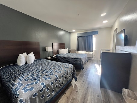 Standard Room, 2 Queen Beds, Non Smoking | Individually decorated, individually furnished, desk, laptop workspace