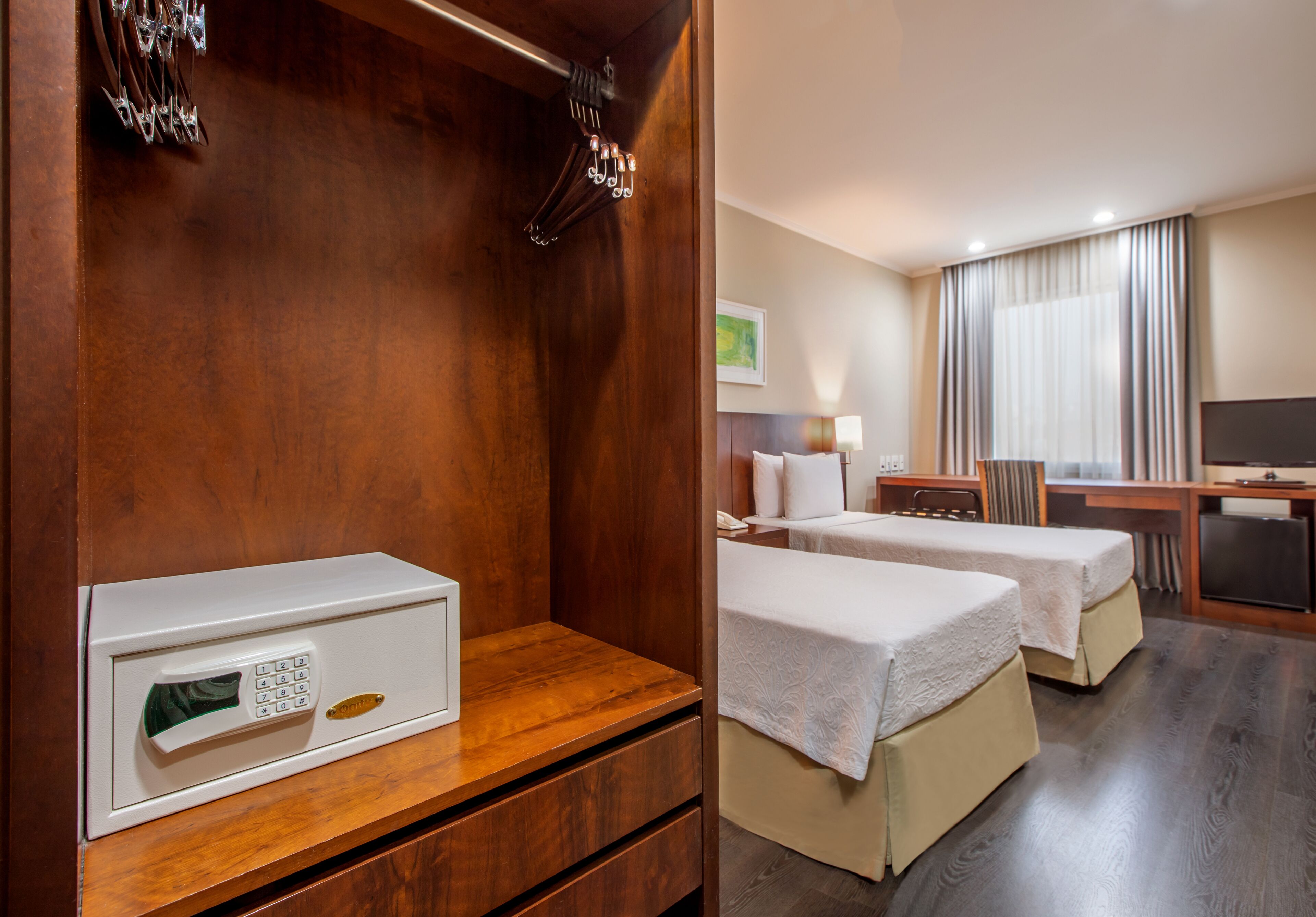 standard room twin | in-room safe, desk, laptop workspace, blackout curtains