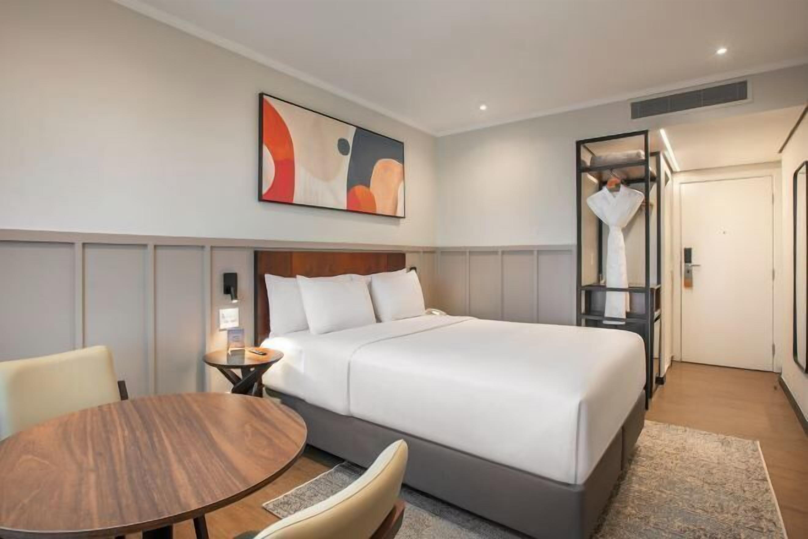 In-room safe, desk, laptop workspace, blackout curtains
