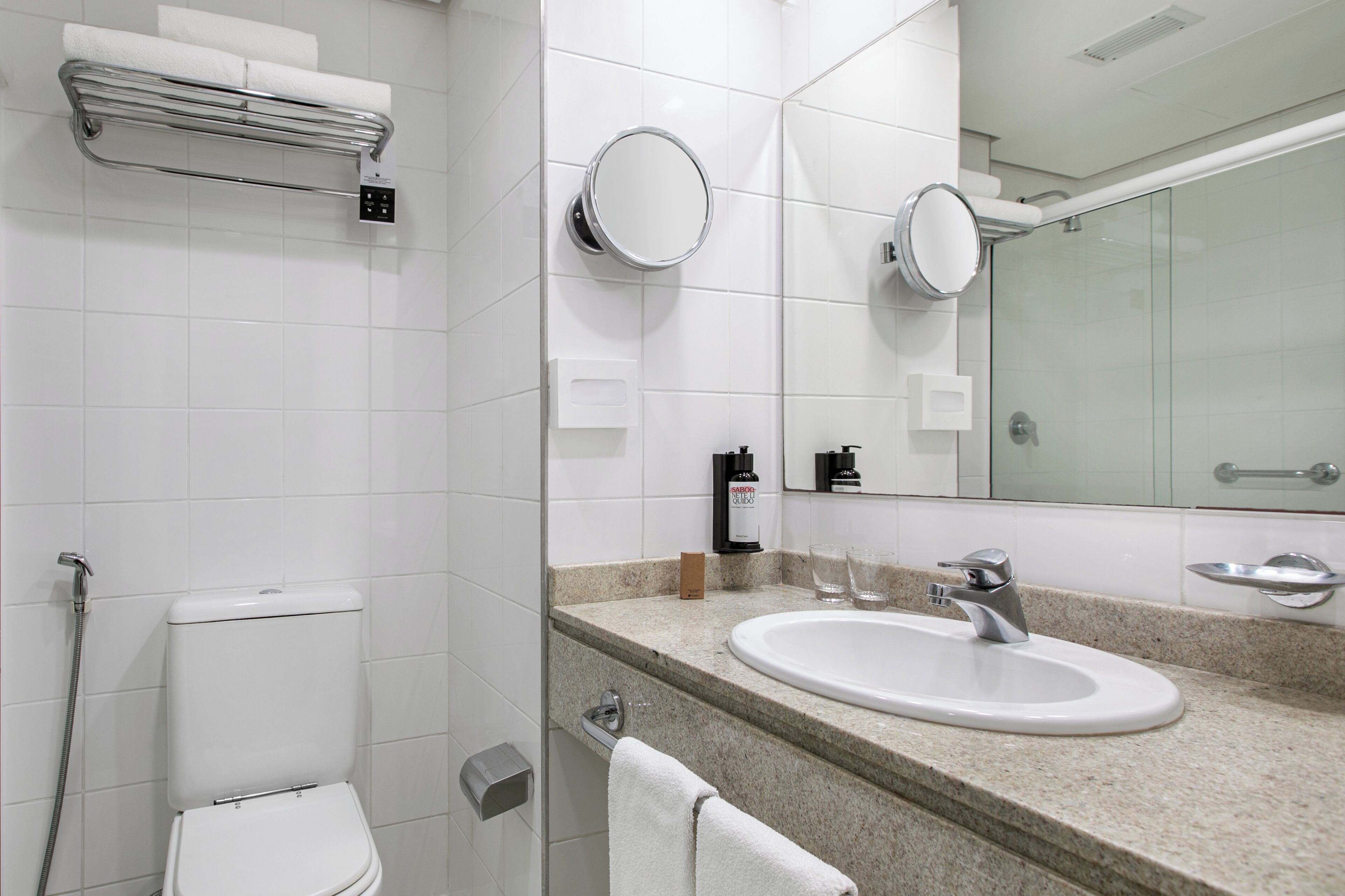 shower, rainfall showerhead, free toiletries, hair dryer