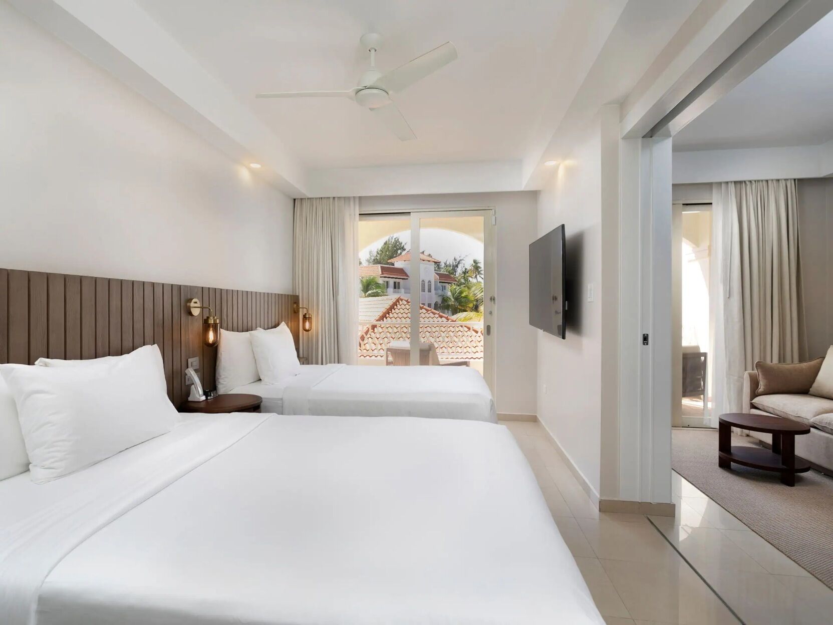 Premium bedding, pillowtop beds, in-room safe, blackout drapes