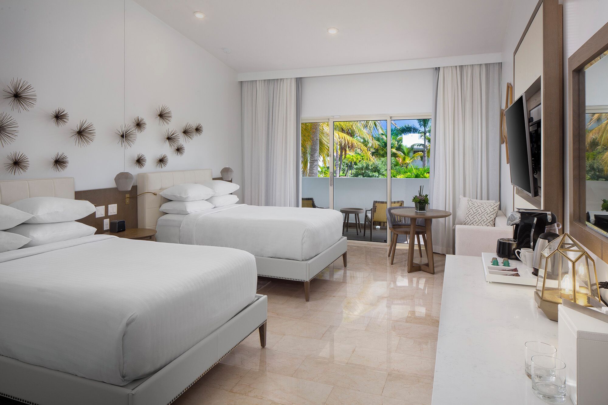 Room (2 DOUBLE, ACCESSIBLE ROLL-IN SHOWER) | Premium bedding, pillowtop beds, in-room safe, blackout drapes