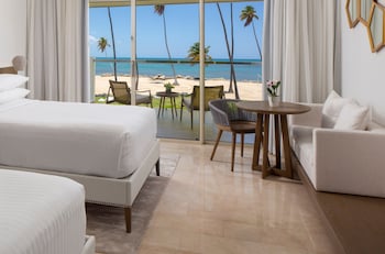 Hotel room view looking out at Hyatt Regency Grand Reserve Puerto Rico