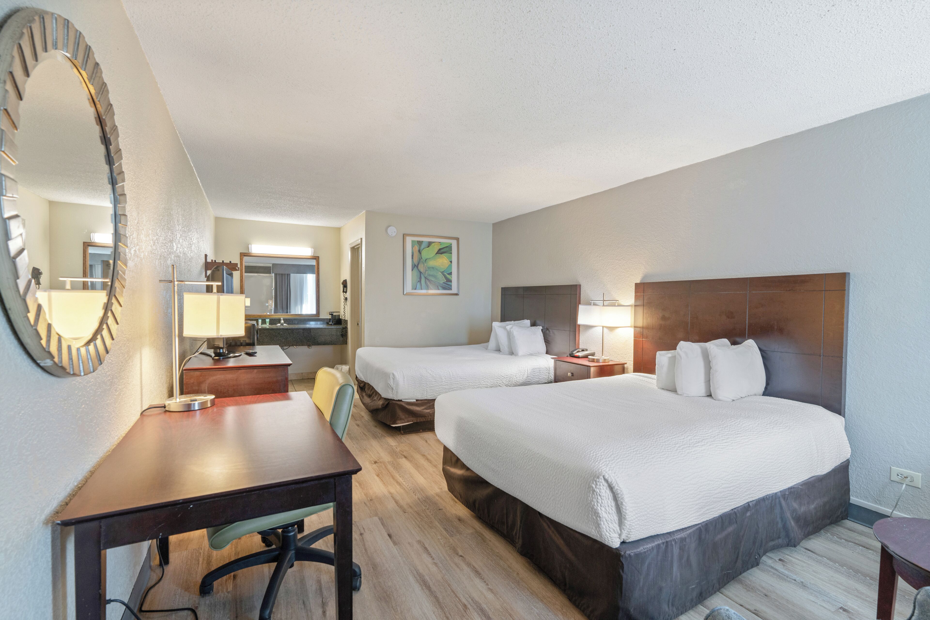 Standard Double Room, 2 Queen Beds, Smoking | In-room safe, iron/ironing board, free WiFi, bed sheets