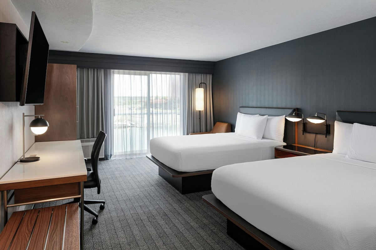Room, 2 Queen Beds, River View | Premium bedding, desk, laptop workspace, iron/ironing board