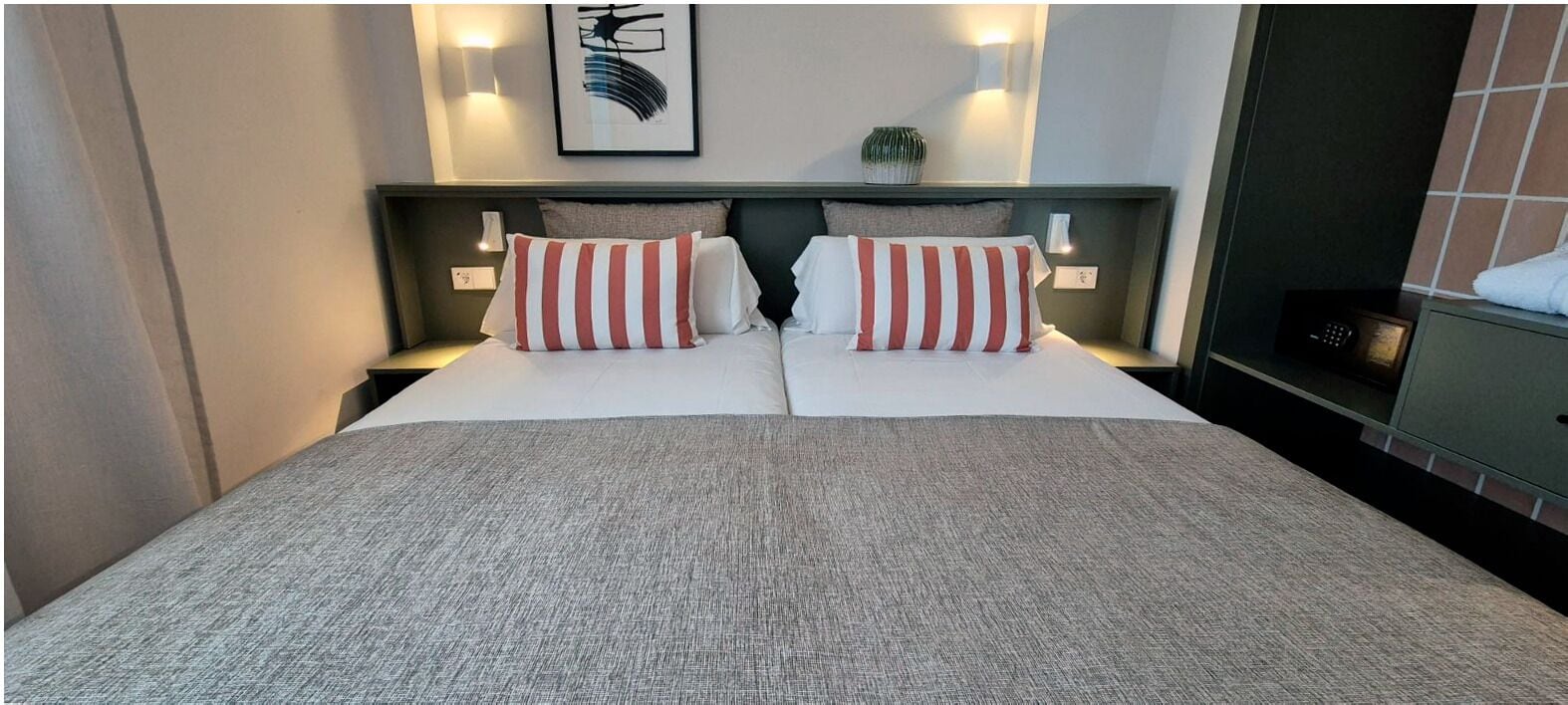 1 間臥室、獨特裝潢、書桌、筆電工作空間