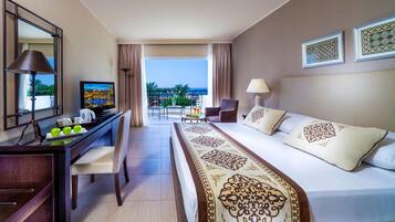 Superior Room, Sea View (Queen or Twin Beds) | In-room safe, bed sheets