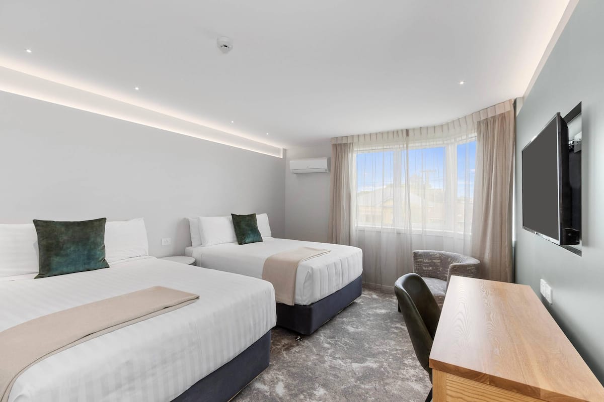 Room, 2 Double Beds, Non Smoking (Upgrade) | Minibar, in-room safe, desk, blackout drapes