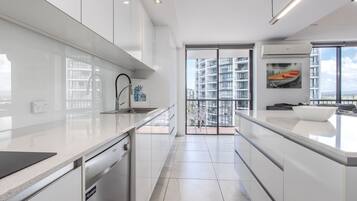 2 Bedroom Ocean View Sub-Penthouse | Private kitchen | Full-sized fridge, microwave, stovetop, dishwasher