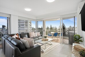 3 Bedroom Superior Ocean View Apartment | Living area - ULTIQA Burleigh Mediterranean Resort (Burleigh Heads)