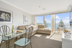1 Bedroom Ocean View Apartment | Living area - ULTIQA Burleigh Mediterranean Resort (Burleigh Heads)