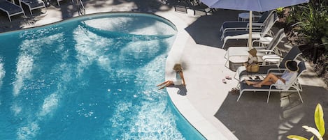 2 outdoor pools, pool umbrellas, sun loungers