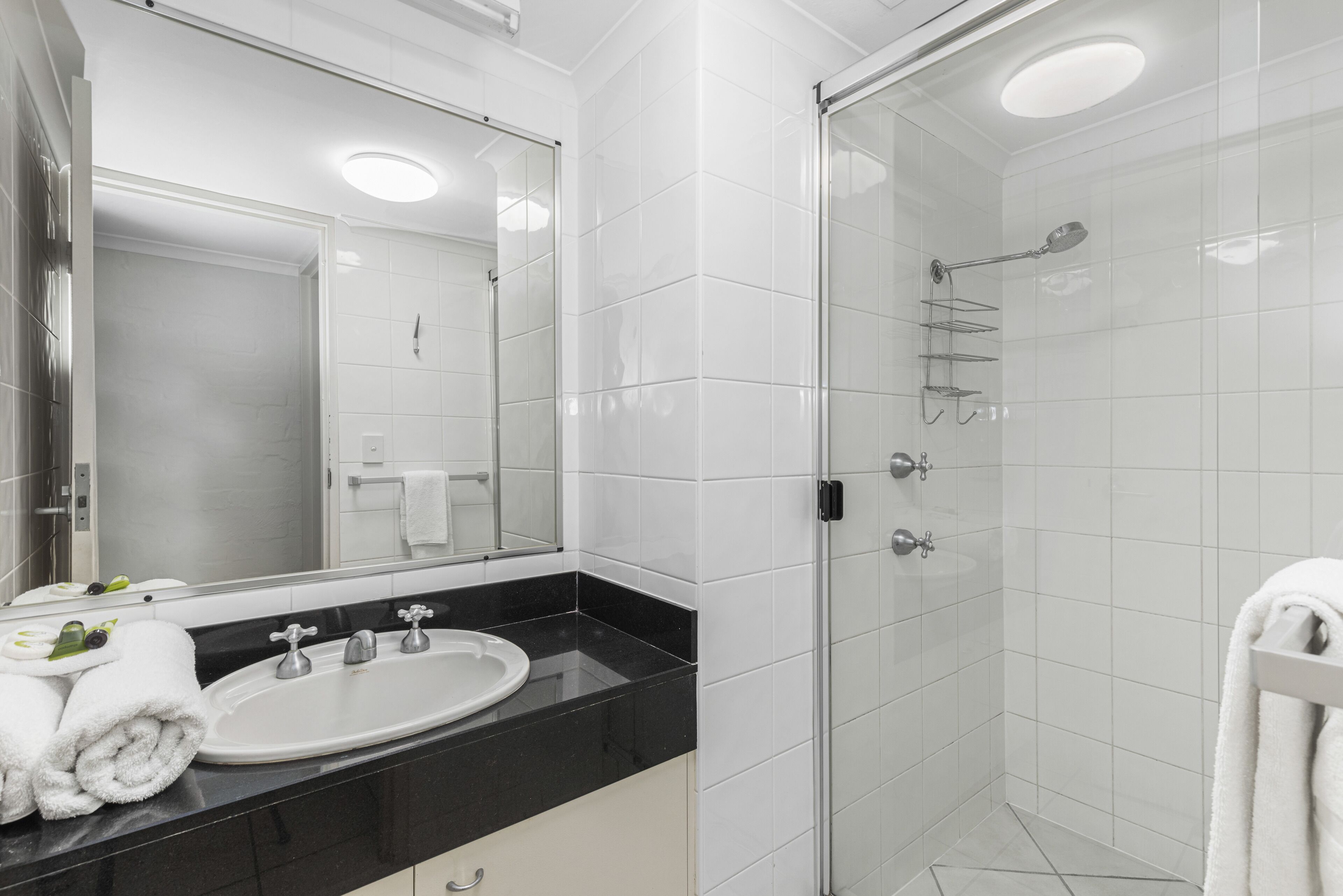 standard apartment, 1 bedroom | bathroom | shower, hair dryer, towels