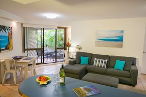 55-inch flat-screen TV with digital channels, TV