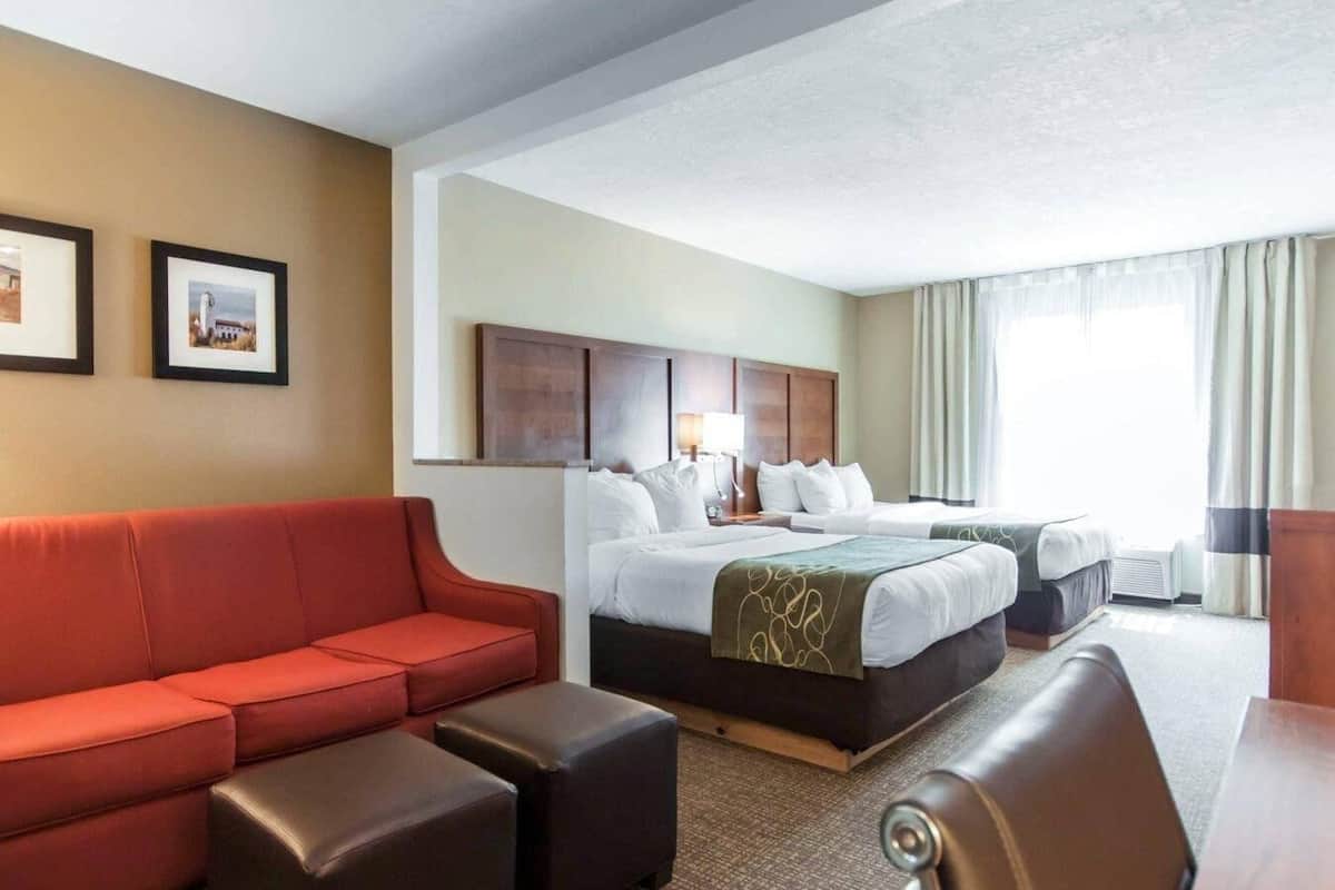 Suite, 2 Queen Beds, Accessible, Non Smoking | Premium bedding, down comforters, in-room safe, desk