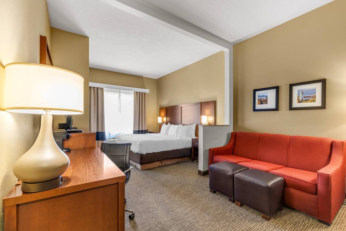 Suite, 1 King Bed, Accessible, Non Smoking | Premium bedding, down comforters, in-room safe, desk