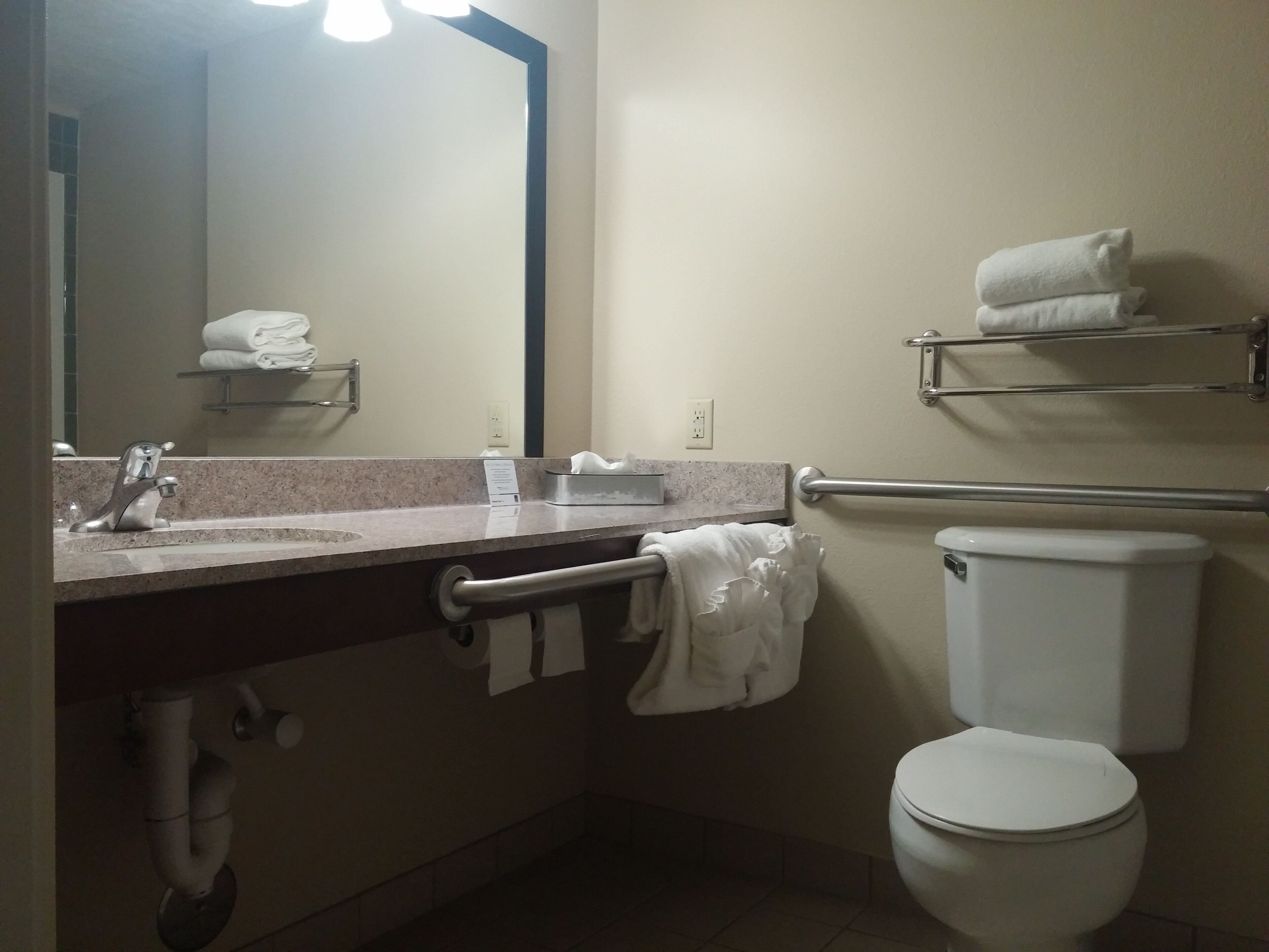 suite, 1 king bed, accessible, non smoking | bathroom | combined shower/bathtub, free toiletries, hair dryer, towels