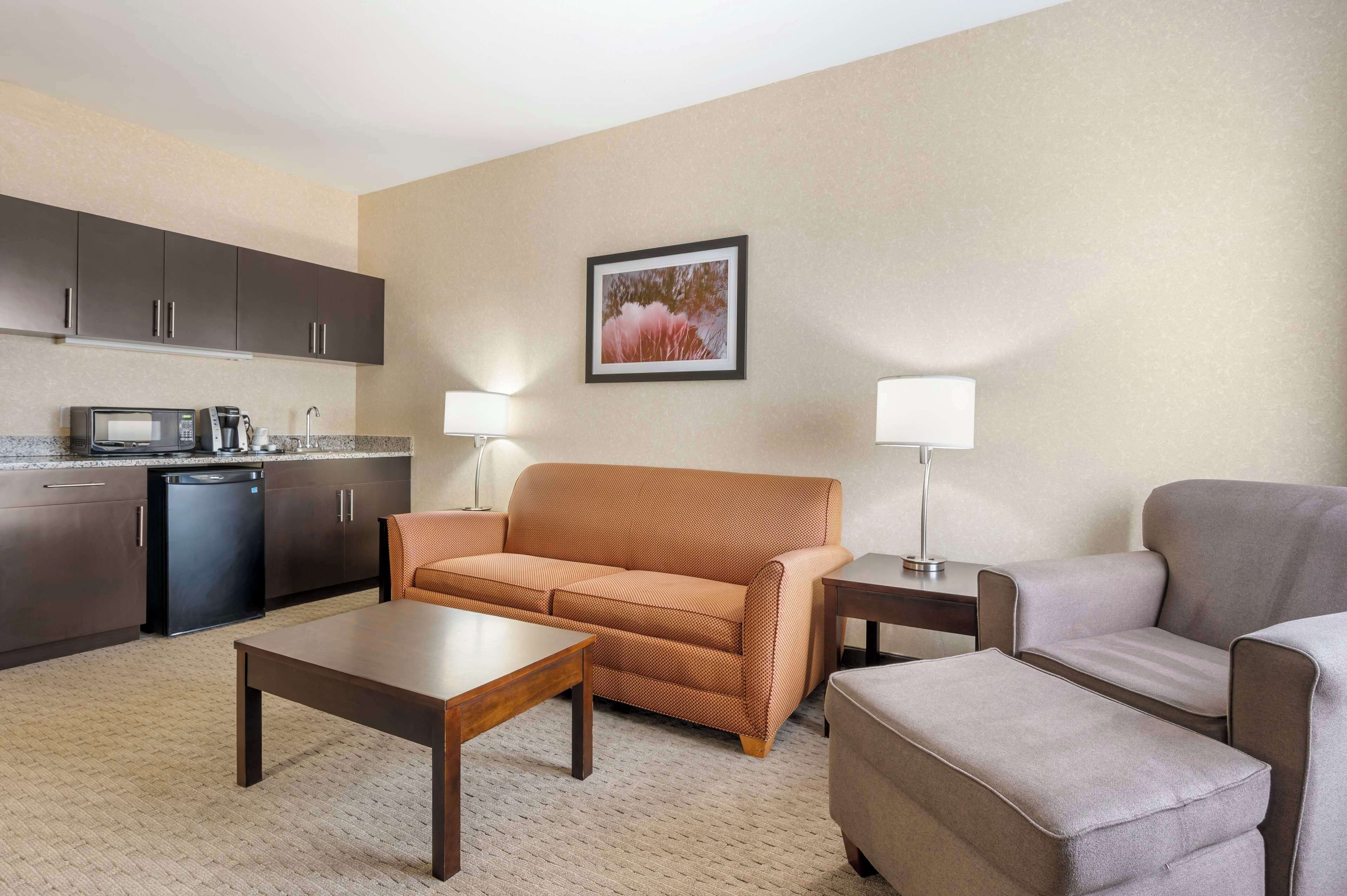 suite, 1 king bed, non smoking, refrigerator & microwave (living room;with sofabed) | premium bedding, pillow-top beds, desk, iron/ironing board