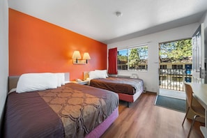 Standard Room, 2 Double Beds, Non Smoking | Desk, laptop workspace, blackout drapes, free WiFi