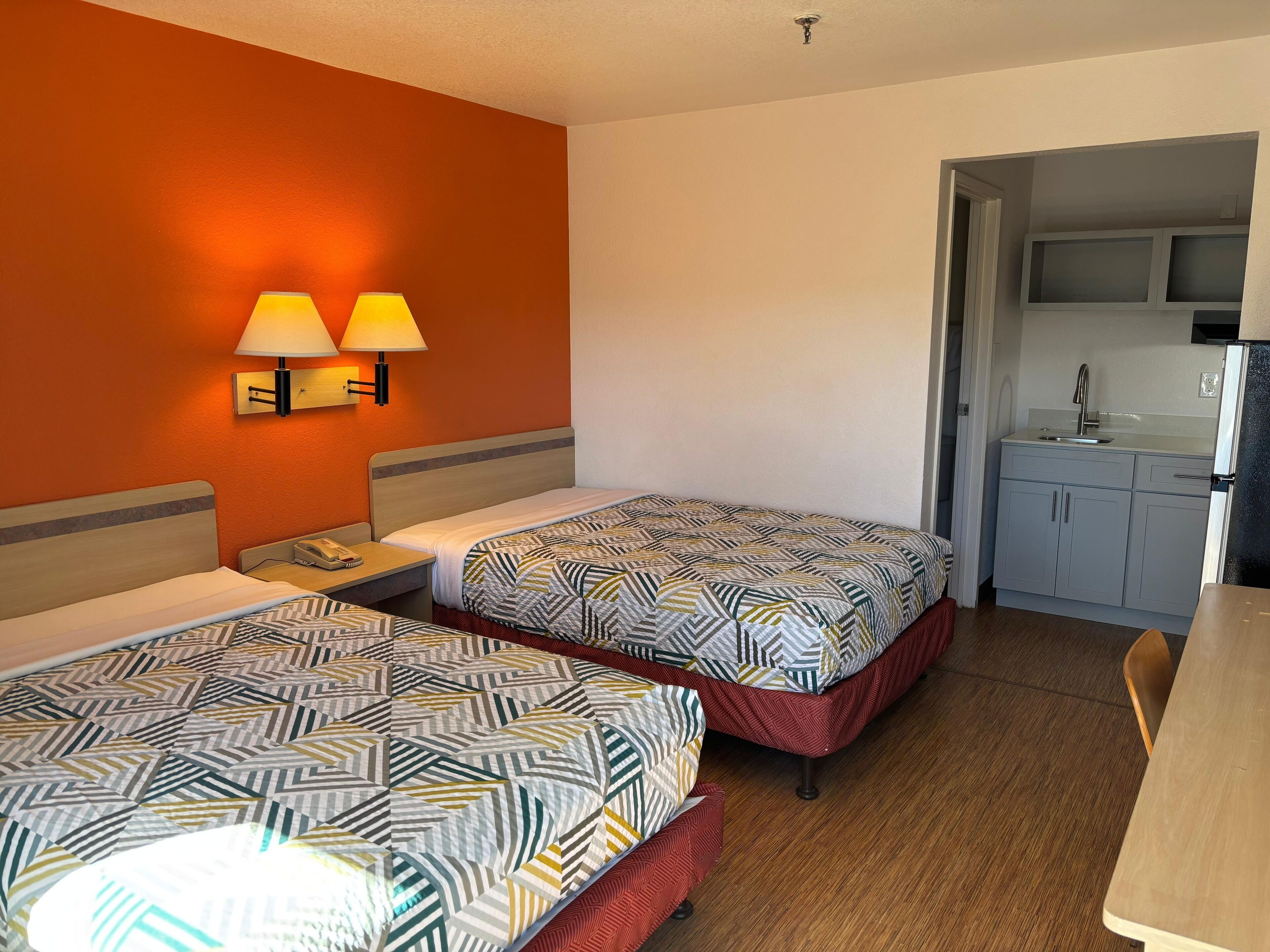 Standard Room, 2 Double Beds, Kitchen | Desk, free WiFi, bed sheets