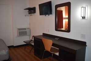 Desk, free WiFi, bed sheets