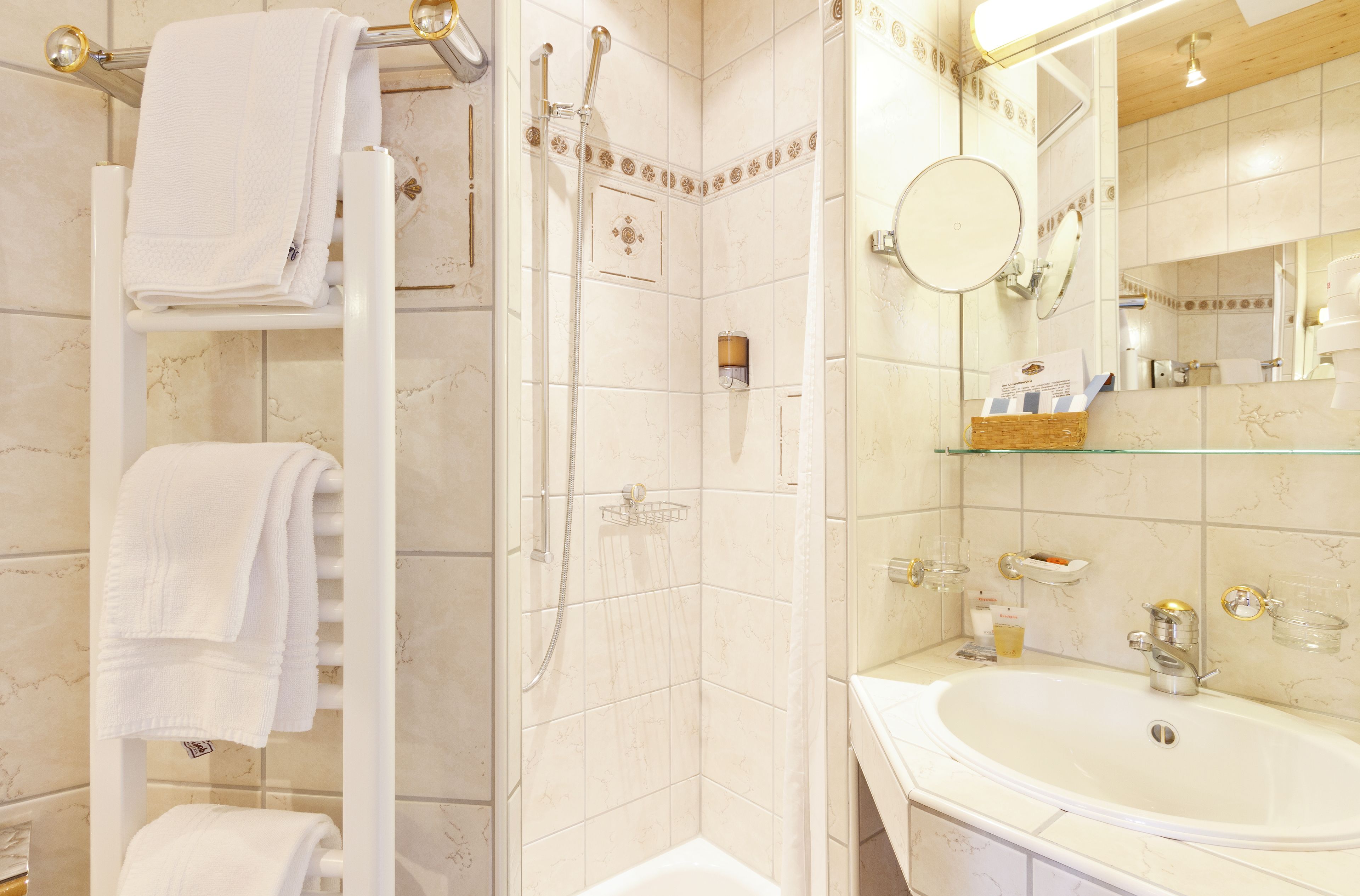 free toiletries, hair dryer, bathrobes, towels