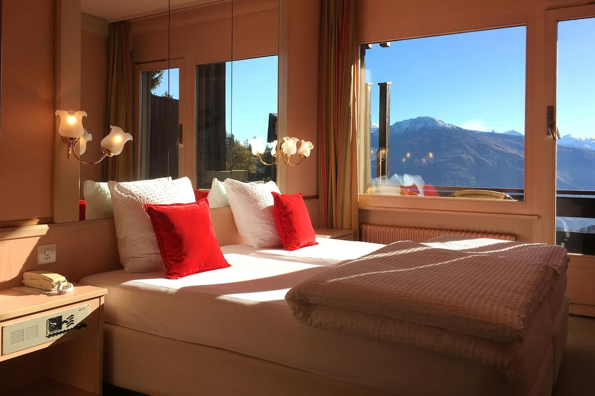Chambre Double ou avec lits jumeaux, balcon, vue montagne | Balcon