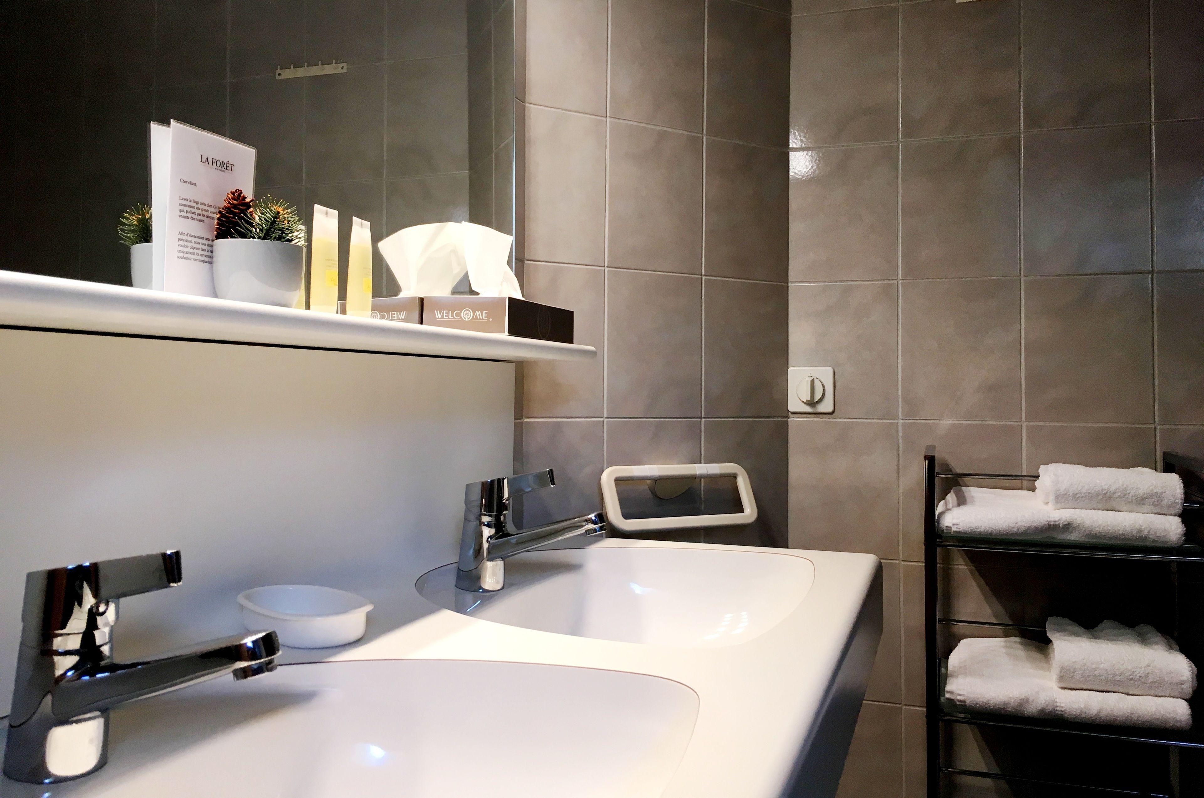 deluxe double or twin room, balcony, mountain view | bathroom | combined shower/bathtub, hair dryer, towels