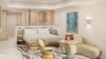 Junior suite, gedeeltelijk uitzicht op zee | 1 slaapkamer, luxe beddengoed, pillowtop-bedden, een minibar