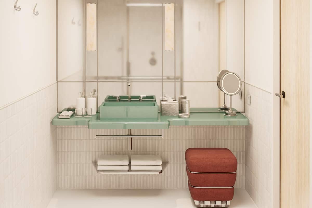 Designer-Toilettenartikel, Haartrockner, Bademäntel, Hausschuhe