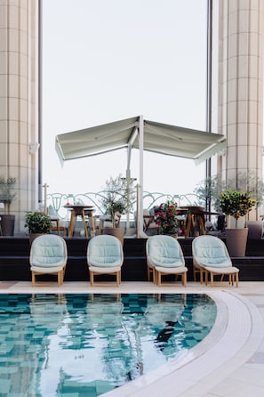 Indoor pool, outdoor pool, open 8:00 AM to 9:00 PM, sun loungers