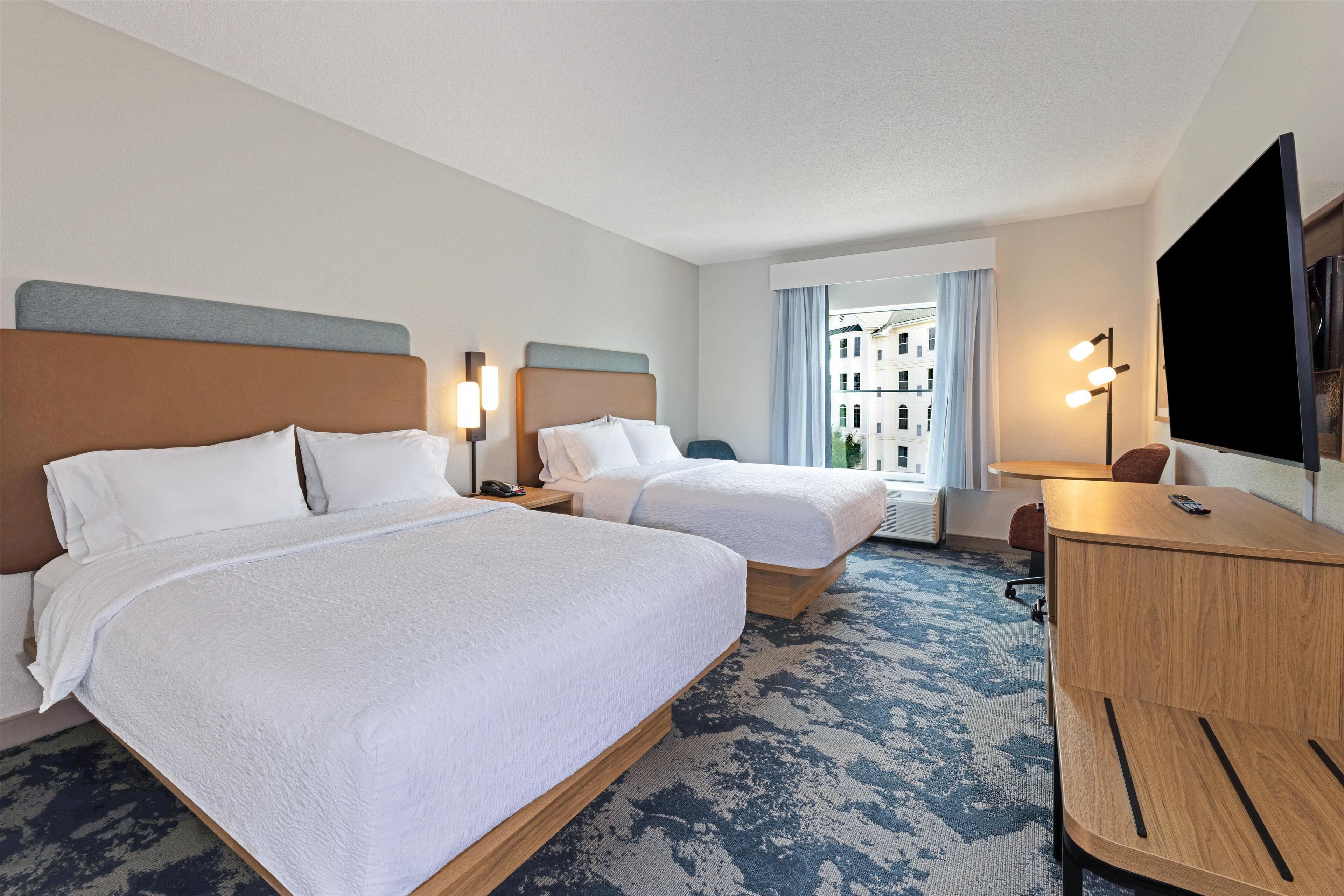 room, 2 queen beds, accessible (hearing) | in-room safe, desk, blackout curtains, iron/ironing board