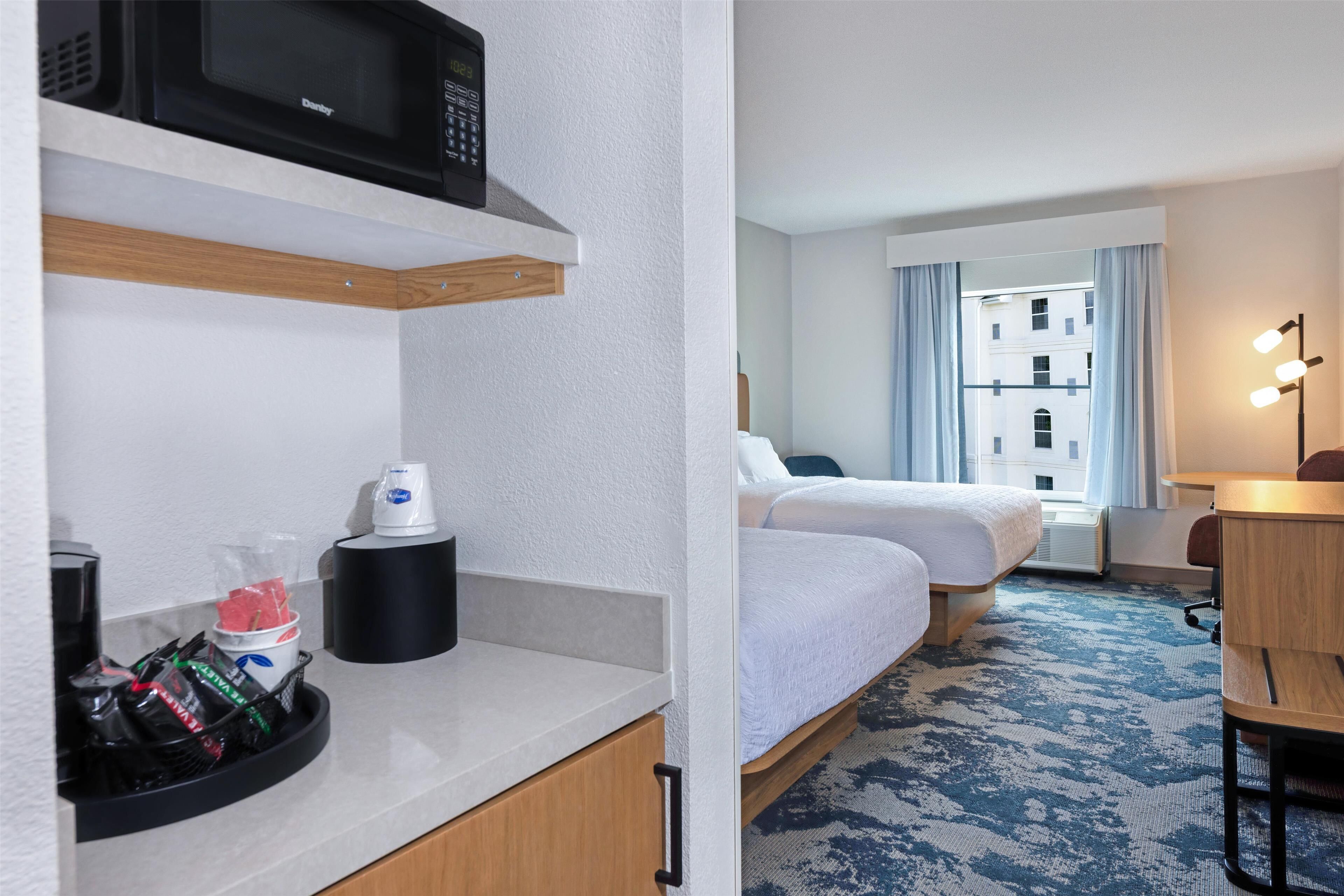 room, 2 queen beds, accessible (hearing) | in-room safe, desk, blackout curtains, iron/ironing board