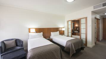 Down duvets, minibar, in-room safe, desk