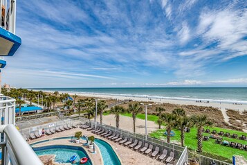 Studio Deluxe, 2 grands lits, en front de mer | Vue sur la plage/l’océan