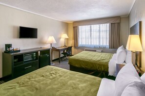 Standard Room, 2 Queen Beds, Non Smoking | In-room safe, desk, soundproofing, cots/infant beds