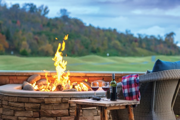 Outdoor banquet area