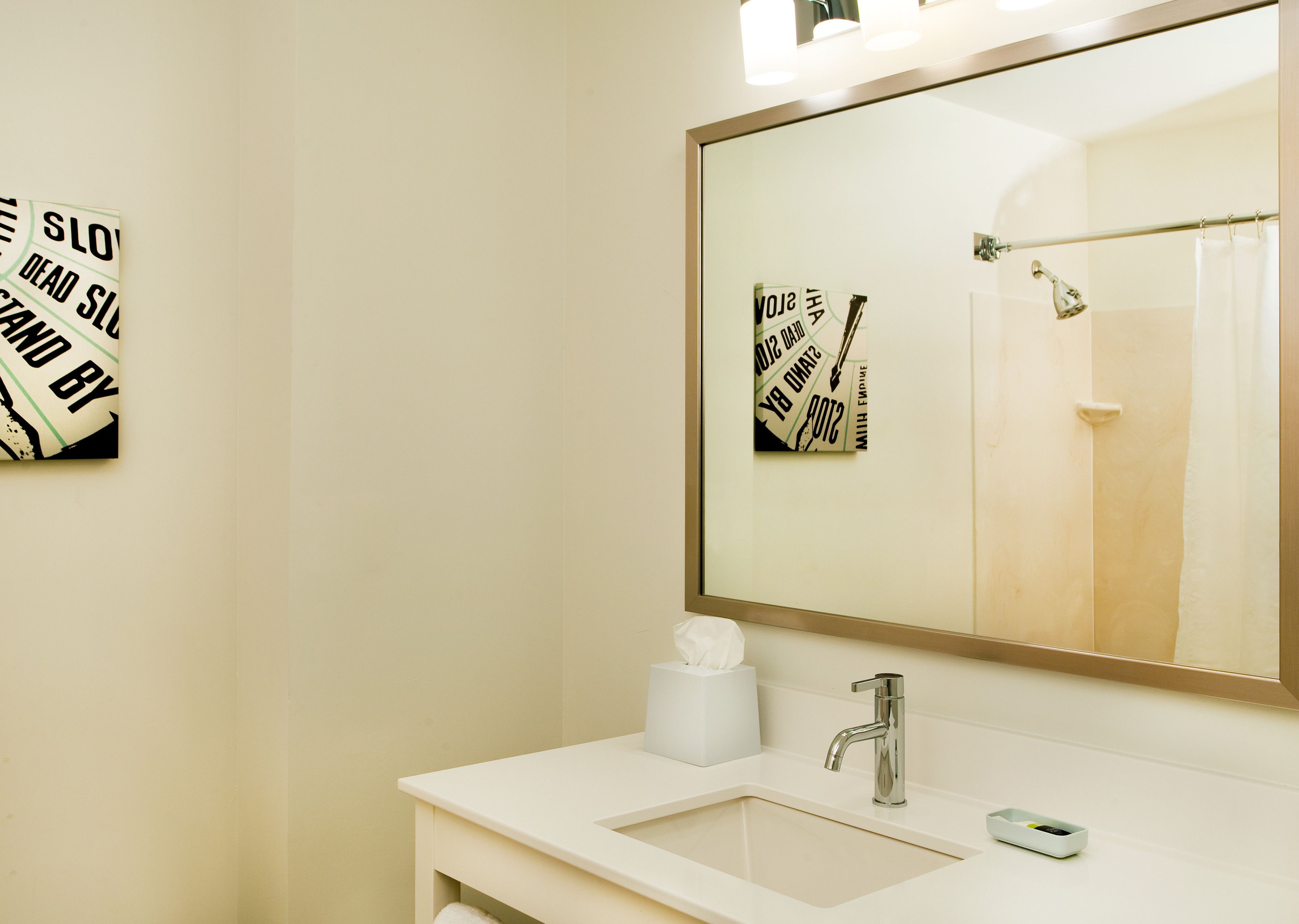 combined shower/bathtub, free toiletries, hair dryer, towels