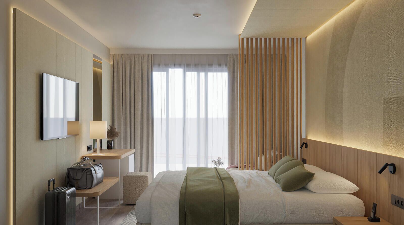 Minibar, in-room safe, desk, blackout curtains