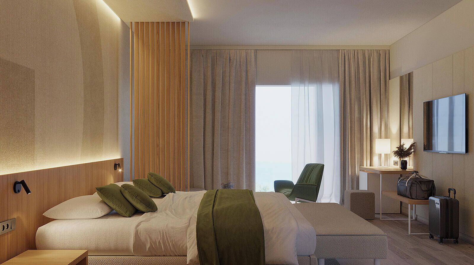 Minibar, in-room safe, desk, blackout drapes