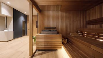 Sauna, steam room, hot stone massages, sports massages, facials