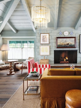 Sitting area in hotel lobby at Le Petit Pali at Ocean Ave