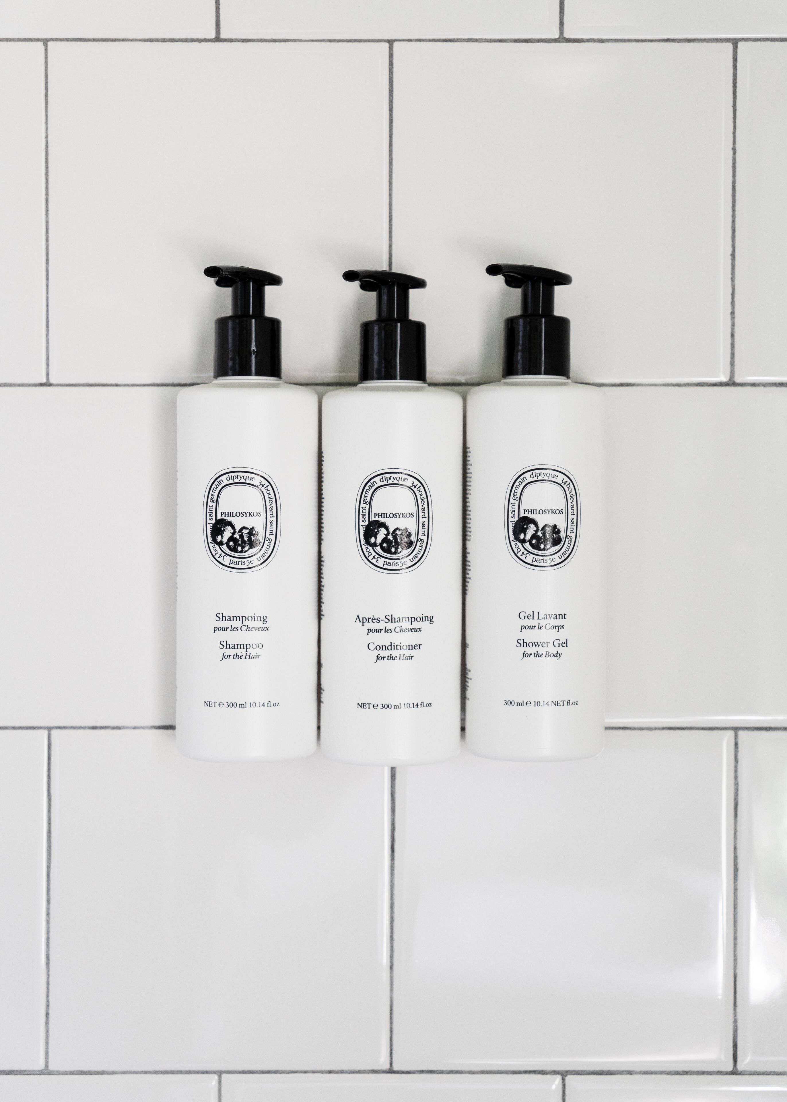 rainfall showerhead, designer toiletries, hair dryer, bathrobes