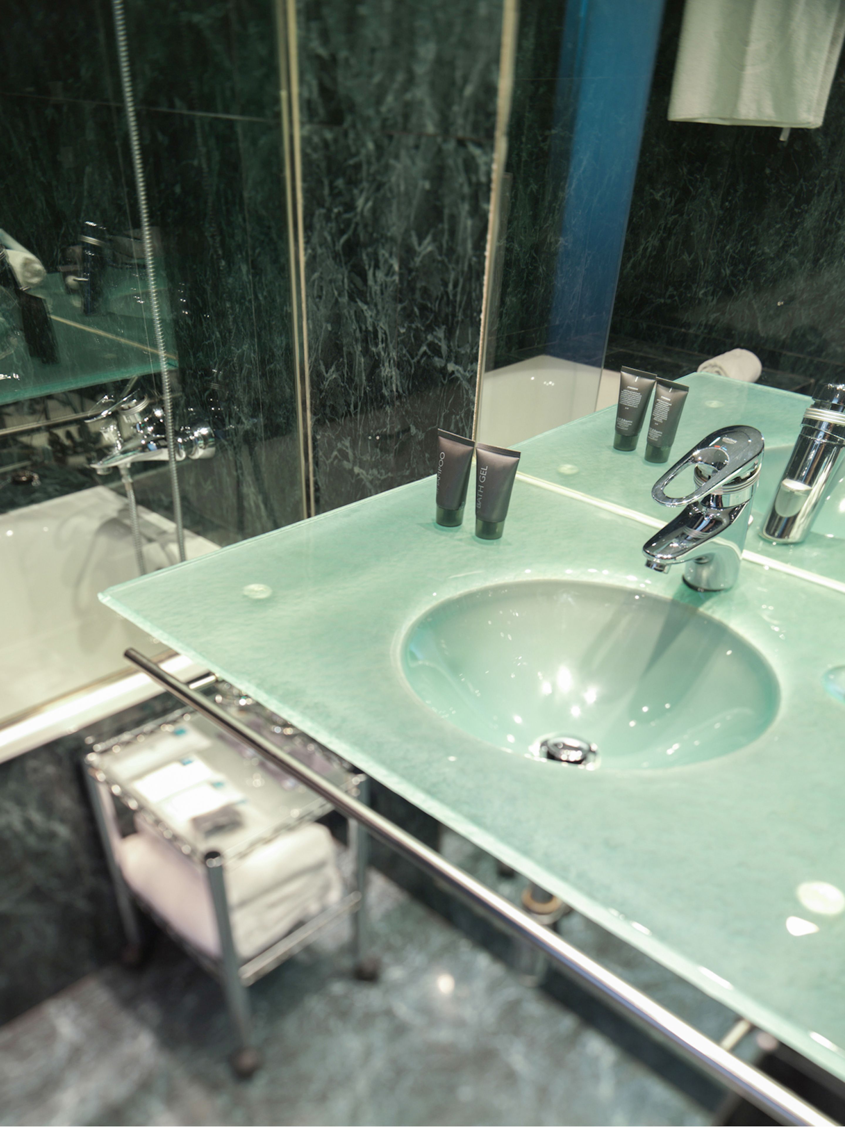 free toiletries, hair dryer, towels