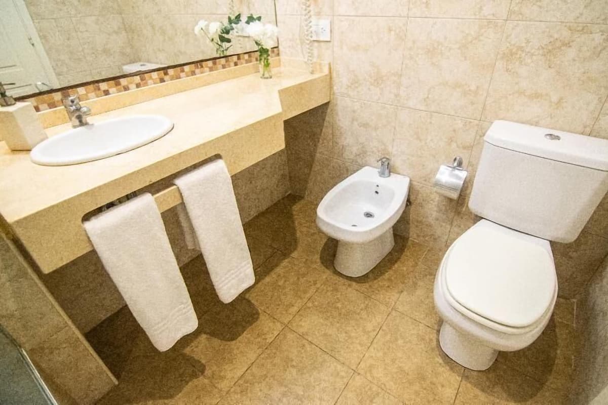 Bathroom | Combined shower/tub, rainfall showerhead, free toiletries, hair dryer