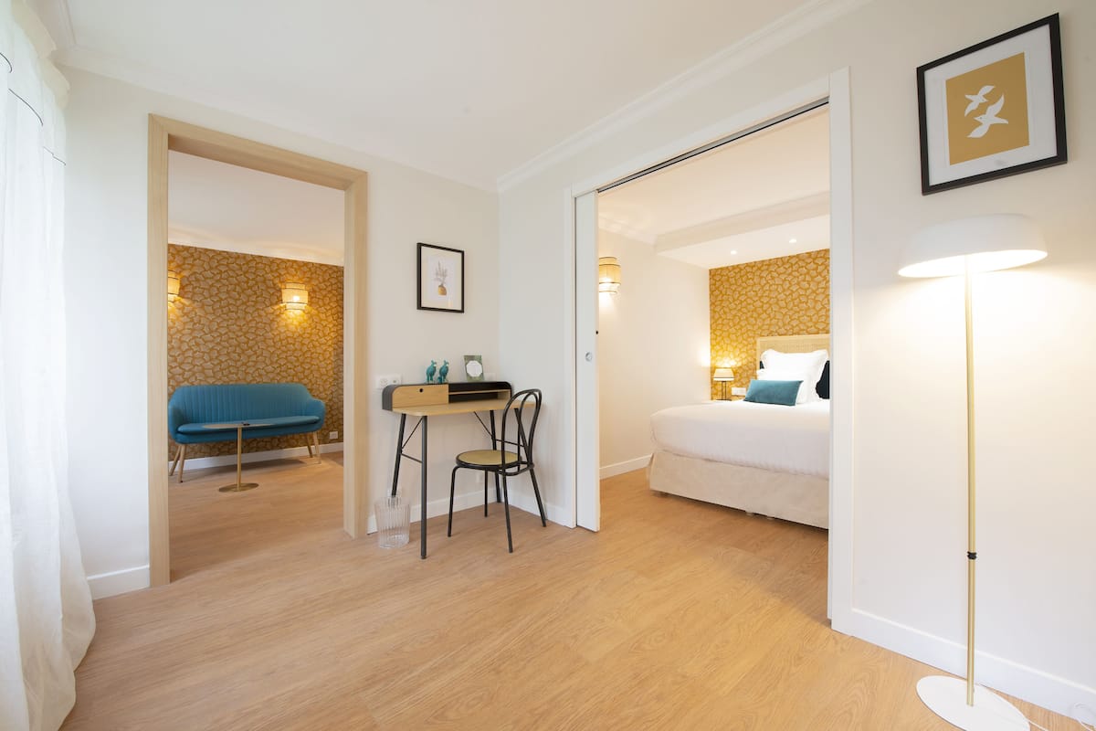 1 habitación y ropa de cama de alta calidad