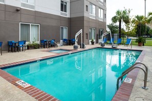 Outdoor pool, pool umbrellas