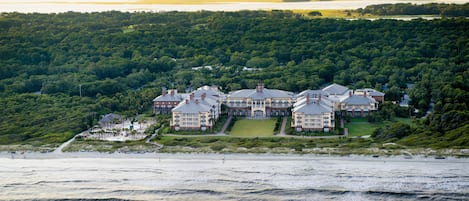 On the beach, sun-loungers, beach umbrellas, beach towels